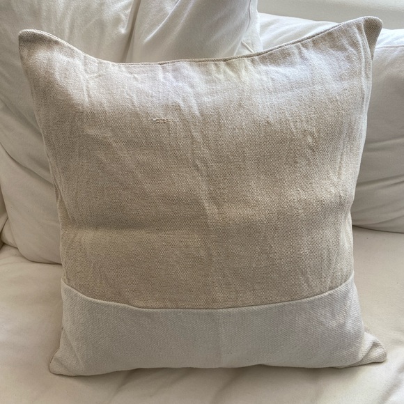 West Elm Cream Canvas Pillow Case 24x24 - Picture 3 of 6